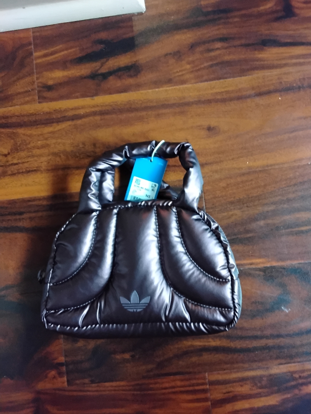 Adidas Quilted Puffer Tote Bag in Dark Brown - Picture 2 of 4